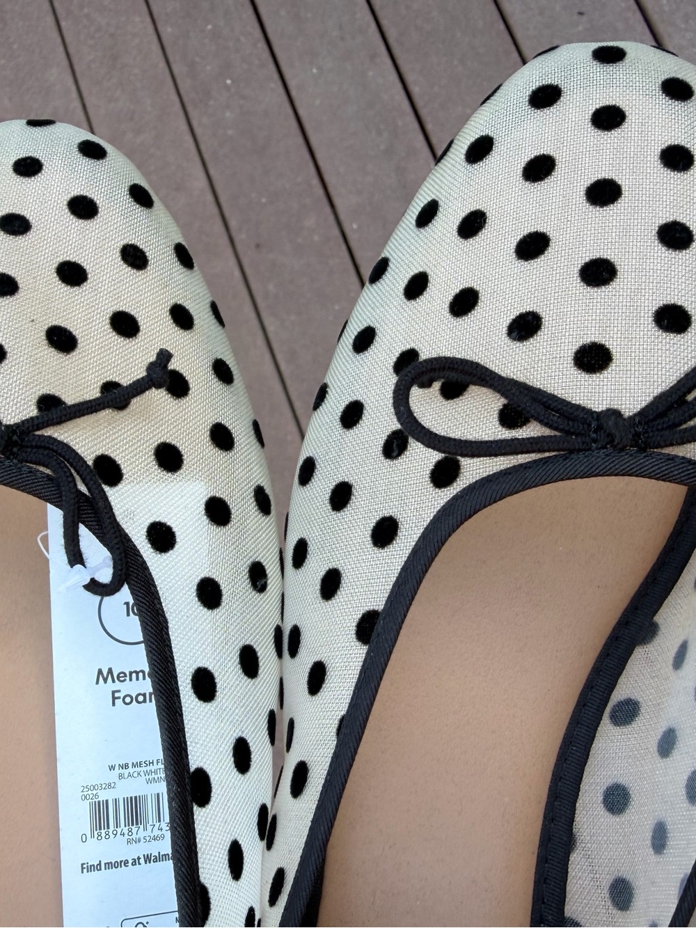 NWT No Boundaries Polka Dot Ballet Flats Size 10 - Picture 12 of 15